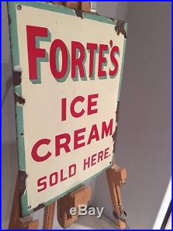 Ice Cream Enamel Sign Original Old Rare Antique Advertising Collectable Vintage