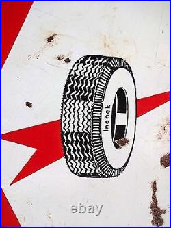 Inchek Tire Advertising Sign Vintage Enamel Porcelain Gasoline Oil Collectibles