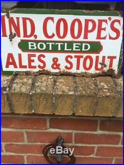 Ind Coope Vintage Enamel Double Sided Bottled Ales sign
