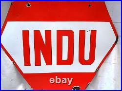 Indu Camera Photo Paper & Film Advertising Sign Vintage Enamel Porcelain Rare
