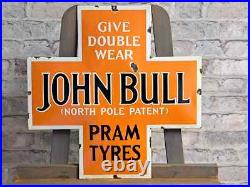 JOHN BULL Enamel Sign 17.7x17.7 (45x45cm) Vintage Workshop Garage Tyres Signage JOHN BULL Enamel Sign 17.7x17.7 (45x45cm) Vintage Workshop Garage Tyres Signage
