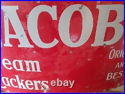 Jacobs Cream Crackers enamel sign. Vintage enamel sign