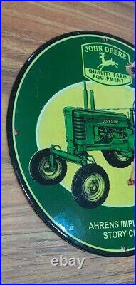 John Deere Tractors and Farm Equipment Vintage porcelain enamel sign