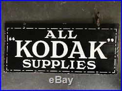 KODAK SUPPLIES Genuine Vintage Double Sided Enamel Sign