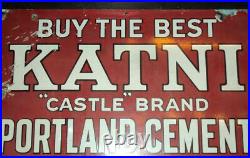 Katni Portland Cement Vintage Original Porcelain Enamel Sign England 1920