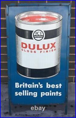 LARGE GENUINE VINTAGE 1950s DULUX PAINT SIGN SILK SCREEN ENAMEL ON METAL RARE LARGE GENUINE VINTAGE 1950s DULUX PAINT SIGN SILK SCREEN ENAMEL ON METAL RARE