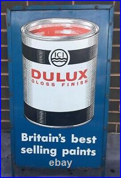 LARGE GENUINE VINTAGE 1950s DULUX PAINT SIGN SILK SCREEN ENAMEL ON METAL RARE LARGE GENUINE VINTAGE 1950s DULUX PAINT SIGN SILK SCREEN ENAMEL ON METAL RARE
