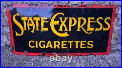 LARGE State Express Cigarettes Enamel Sign Vintage Collectable