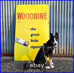 LARGE Vintage Wills Woodbine Cigarettes Original Enamel Advertising Sign 5FtX3Ft