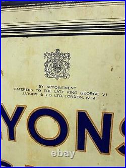 LYONS CAKES Enamel Sign Double Sided Original Condition