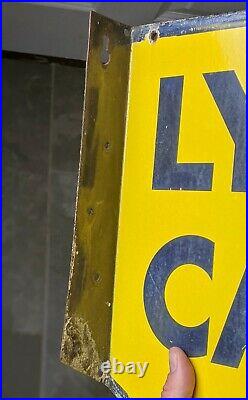 LYONS CAKES Original Double Sided Enamel Sign Vintage Advertising