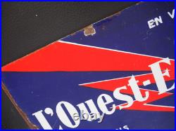 L'Ouest-Eclair vintage French enamel double sided sign