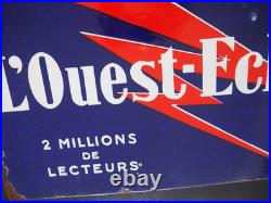 L'Ouest-Eclair vintage French enamel double sided sign