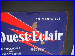 L'Ouest-Eclair vintage French enamel double sided sign