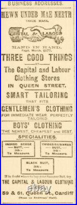 Large 6x3ft Vintage Advertising Enamel Sign Clothing Fashion Retail Shop Cardiff