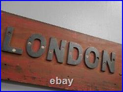 Large Antique Vintage Wooden Railway Station Platform Sign LNER BR Not Enamel