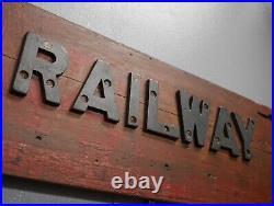 Large Antique Vintage Wooden Railway Station Platform Sign LNER BR Not Enamel