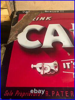 Large Camp coffee advertising vintage enamel antique sign 101cm x 77cm