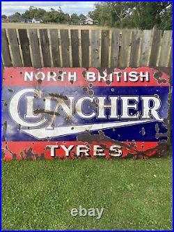 Large Clincher tyres enamel Vintage Advertising sign Rare Automobilia