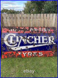 Large Clincher tyres enamel Vintage Advertising sign Rare Automobilia