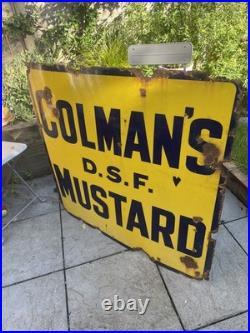 Large Coleman's Mustard Original Vintage Enamel Advertising Sign