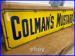 Large Colmans Mustard Vintage Enamel Advertising Sign Pub Bar Mavecave Kitchen