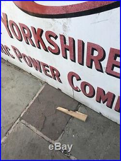 Large Enamel Sign Original Vintage Salavge Yorkshire Leeds