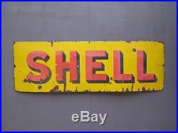Large Original Antique Vintage Shell Motor Spirit Enamel Advertising Sign