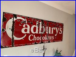 Large Original Vintage Cadbury's Chocolate Enamel Sign