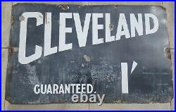 Large Original Vintage Cleveland Petrol Enamel Sign 1 Shilling 4ft x 35