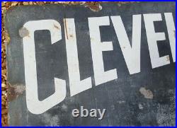 Large Original Vintage Cleveland Petrol Enamel Sign 1 Shilling 4ft x 35