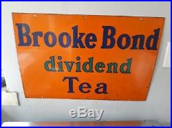 Large Original Vintage Enamel Brook Bond Dividend Tea sign 30in x 20in