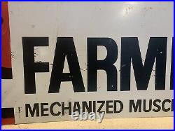 Large Original Vintage Farm Hand Sign Metal not enamel