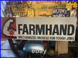 Large Original Vintage Farm Hand Sign Metal not enamel