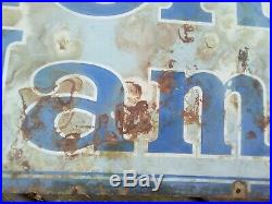 Large Original Vintage Old Beach's Jams Enamel Metal Advertising Sign
