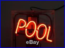 Large Pool Tables Neon Sign Not Enamel Vintage Antique Advertising