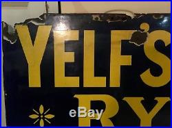 Large Ryde Isle of Wight Vintage Enamel Advertising Sign Yelfs Hotel IoW Antique