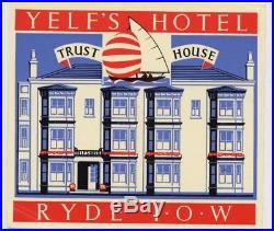Large Ryde Isle of Wight Vintage Enamel Advertising Sign Yelfs Hotel IoW Antique