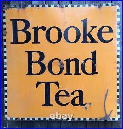 Large Vintage Brooke Bond Tea Enamel Advertising Sign 1950s
