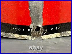 Large Vintage DUNLOP STOCK Tyres Garage Forecourt Enamel Sign, double-sided 1952