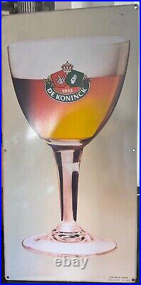 Large Vintage De Koninck Enamel Beer Advertising Sign