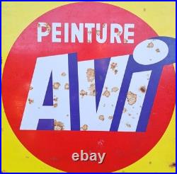 Large Vintage Double Sided French'avi' Paint Enamel Advertising Sign