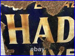 Large Vintage Early 20th Century Enamel Sign Hadfields Liverpool Fertilisers
