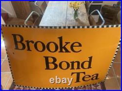 Large Vintage Enamel Brooke Bond Tea Sign 153cm wide X 103cm high