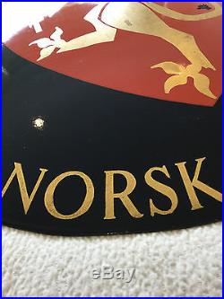 Large Vintage Enamel Escutcheon / Shield Consulate of Norway Cathrineholm