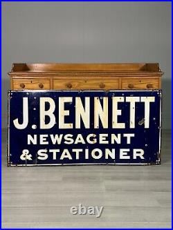Large Vintage Enamel Newsagent Sign