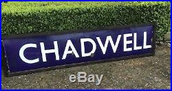 Large Vintage Enamel Railway Sign CHADWELL good used condition