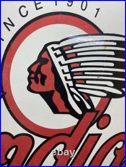 Large Vintage Enamel Sign INDIAN MOTORCYCLE SINCE 1901 Motor Cycles 76cm Huge