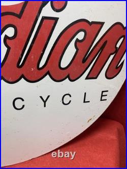 Large Vintage Enamel Sign INDIAN MOTORCYCLE SINCE 1901 Motor Cycles 76cm Huge