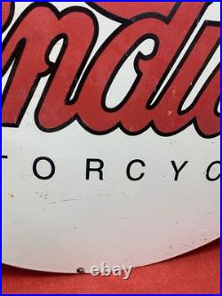 Large Vintage Enamel Sign INDIAN MOTORCYCLE SINCE 1901 Motor Cycles 76cm Huge